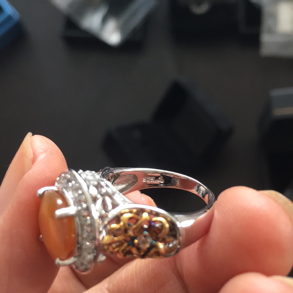 Victoria Wieck 14k gold silver orange gemstone - Picture 6 of 9